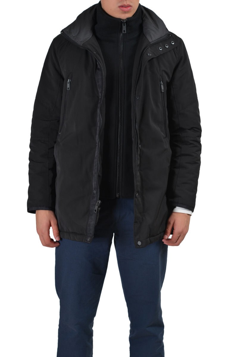 Мужская черная утепленная куртка на молнии Andrew Marc US S XL