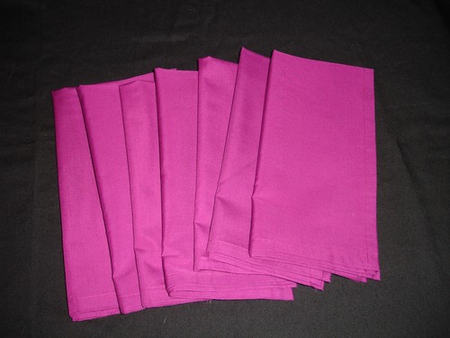 Lot of 28 Cloth Napkins 20x20 Solid Colors 4 Sets Maroon Orange Turquoise Purple - Picture 10 of 11