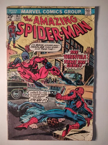 Amazing Spider-Man #147,  GD+,  Marvel 1975, Tarantula, Gwen Clone, Romita Cvr.