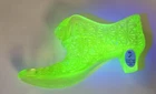 NEW NOS Fenton Green Uranium Vasoline Glass Shoe Daisy Button Cathead Glows #113