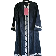 Tuckernuck Atlantic Pacific Navy 100% Linen Maxi Hartman Kaftan  dress size XS
