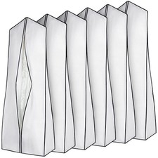 6 Pcs 70.9" x 24" x 12" Bridal Wedding Gown Dress Garment Bag for Travel Larg...