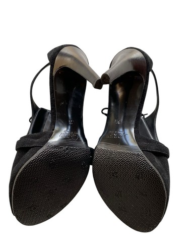 J. Crew Greer Lace Up Black Suede Black Stiletto Heels EUC - Picture 7 of 9