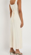 Rixo Carnation Embroidered Satin Maxi Dress Cream Suze XL/ 16