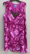 Simply Vera Wang Shift Dress XL Fuchsia Rhinestone Cocktail Party Cruise Beach