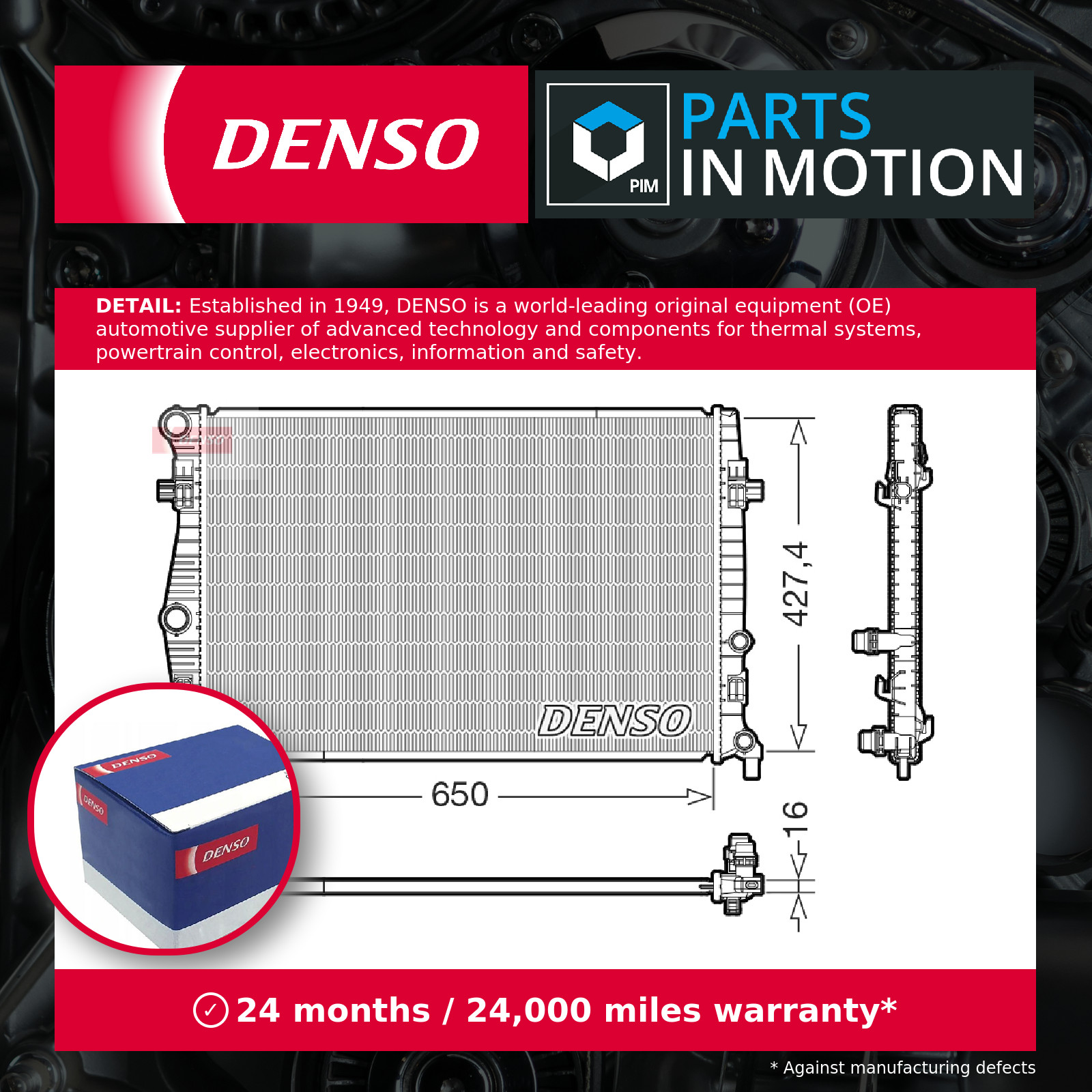 Radiator DRM32060 Denso 5Q0121251EA Genuine Top Quality Guaranteed New