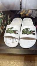 Lacoste Men's Croco 2.0 Slides White Green Size 7