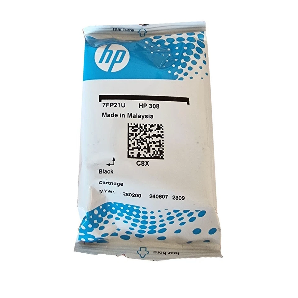 HP Patrone Nr. 308 Black 7FP21U, Envy Photo 6220 6230, 2026 - Bild 1 von 1