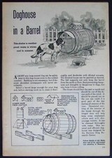 Wooden Barrel DOG HOUSE 1945 How-To Build INFO plans