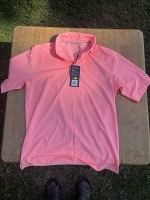 Walter Hagen 11 Majors NEP Pique Polo Men's S Pink Short Sleeve Golf UPF 50+