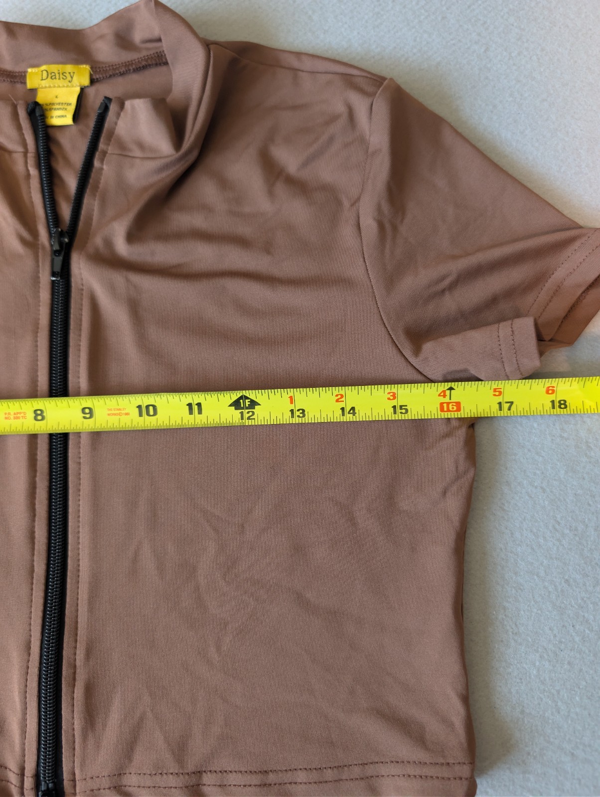 Neutral Brown Mesh Contour Crop Yoga Double Zip Up Sporty Chic Cap Sleeve Jacket image 4