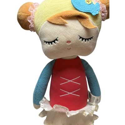 Metoo Angela Ballerina Plush Doll 13 Inch Red White Blue Sleeping Face