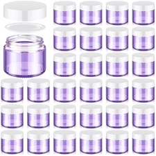 Travel Size Light Purple Glass Jars 32-Pack Leakproof for Makeup &