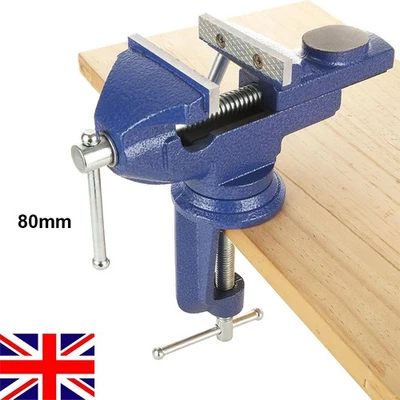 80mm Bench Vice Clamp 360° Swivel Base Table Vices for Workbench Heavy Duty UK