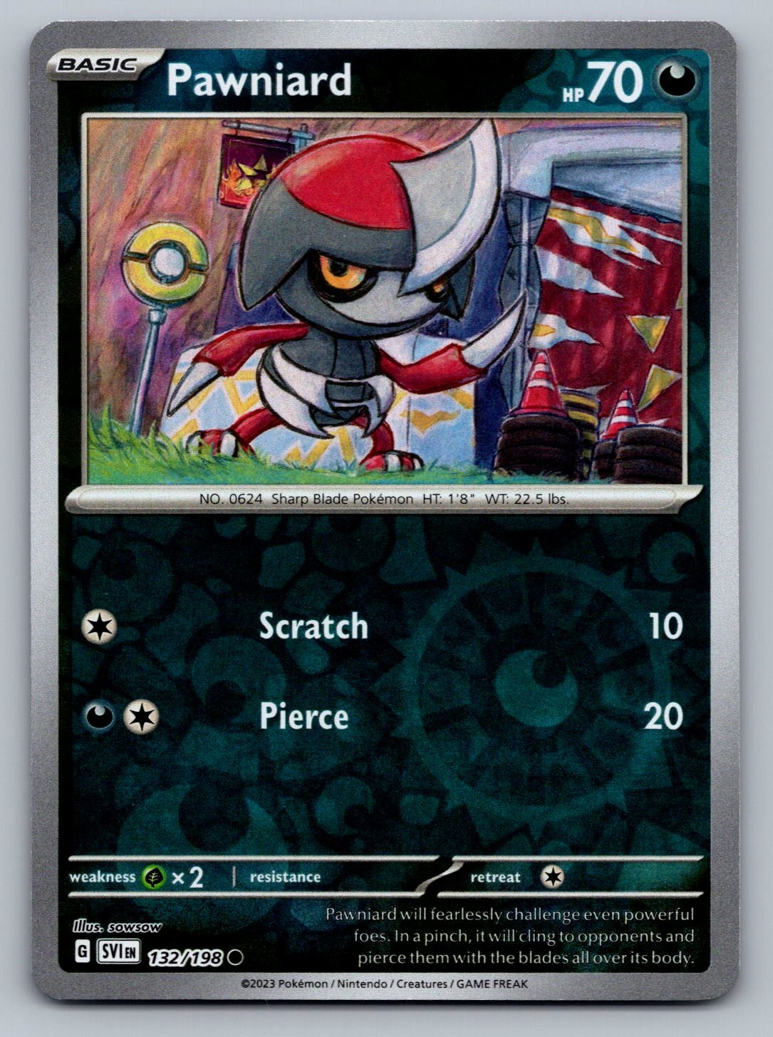 Pokemon TCG SV01: Scarlet & Violet Base Set Pawniard 132/198 Reverse Holo