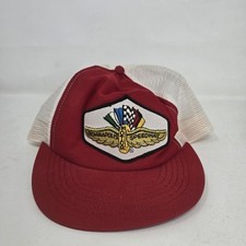 Vintage Indianapolis Motor Speedway Base Ball Trucker Hat Red And White