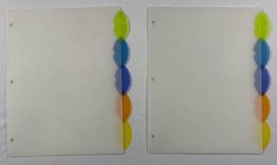 WILSON-JONES LARGE TAB INSERTABLE PLASTIC DIVIDERS ( TWO SETS OF 5 TABS)