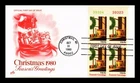 Dr Jim Stamps Christmas 1980 15c Plate Block First Day Cover ArtCraft