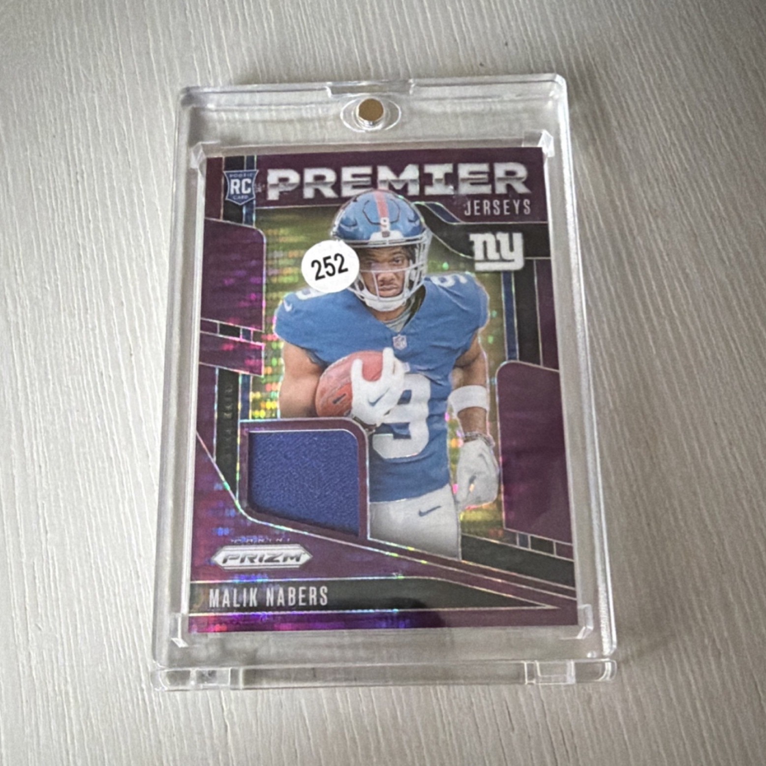 2024 Panini Prizm Premier Jerseys Malik Nabers Rookie #PJ-MNS Giants