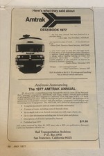 Amtrak Railroad Train 1977 Vintage Print Ad Advertisement pa47