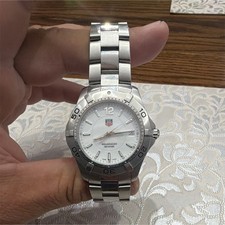 TAG Heuer Aquaracer Men’s Quartz White Dial 300M Steel Silver Bracelet Watch