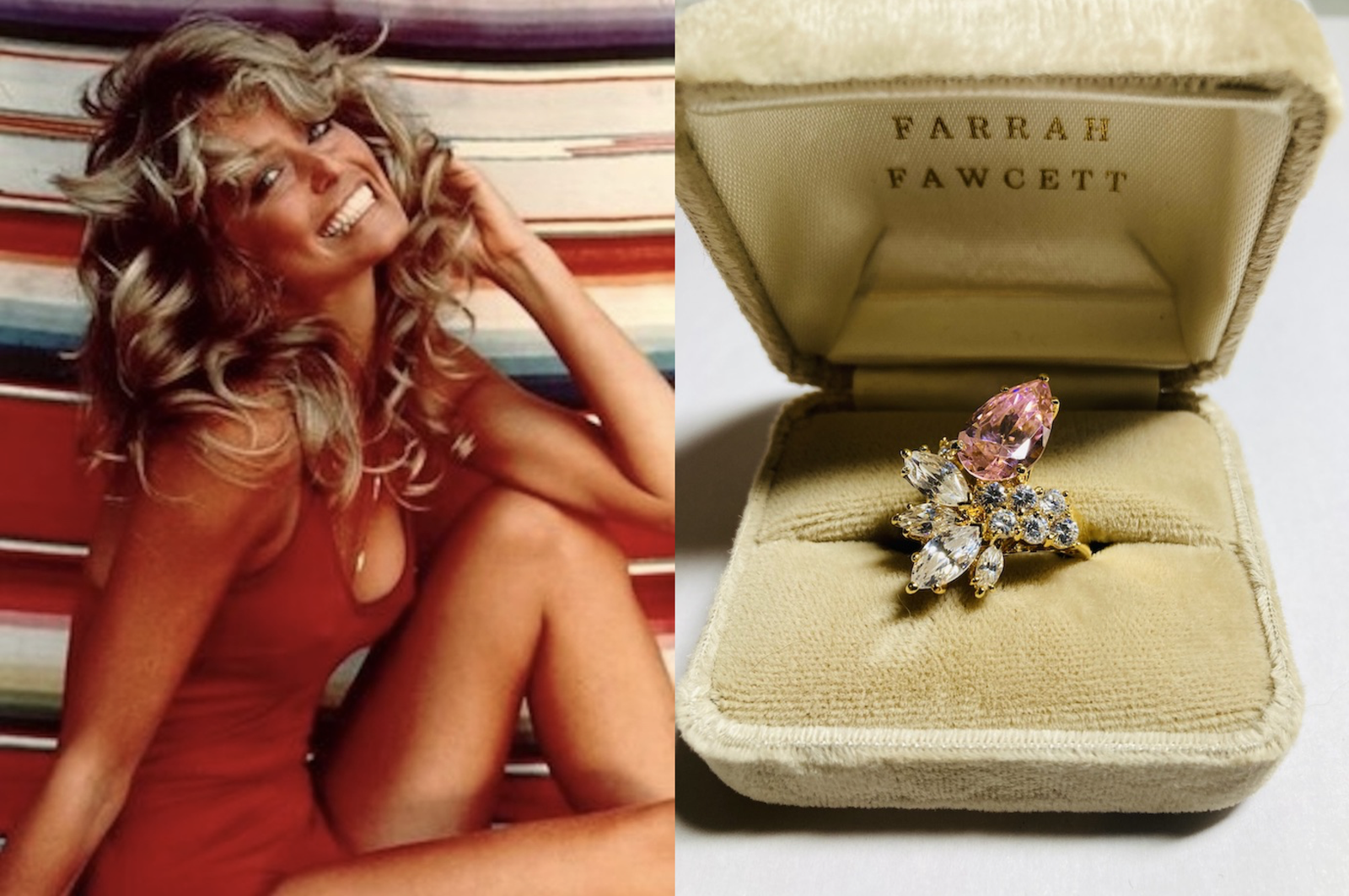 farrah-fawcett-signed-cz-cocktail-ring-18k-gold-silver-925-magazine-photo-doll