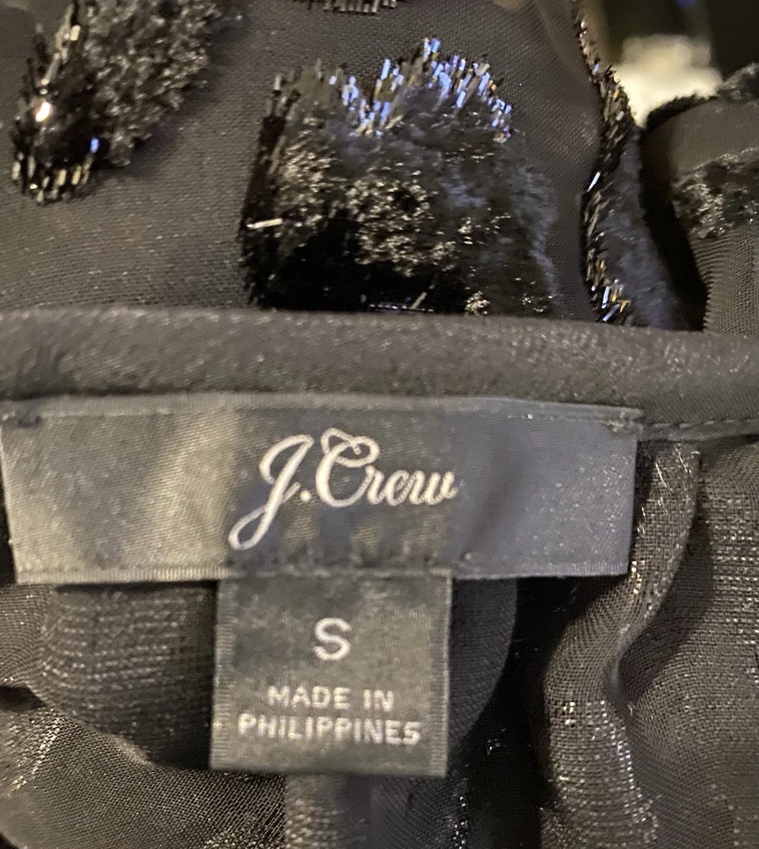 Top caprichoso de terciopelo negro con estampado de leopeard transparente talla S para mujer Foto 3 de 3