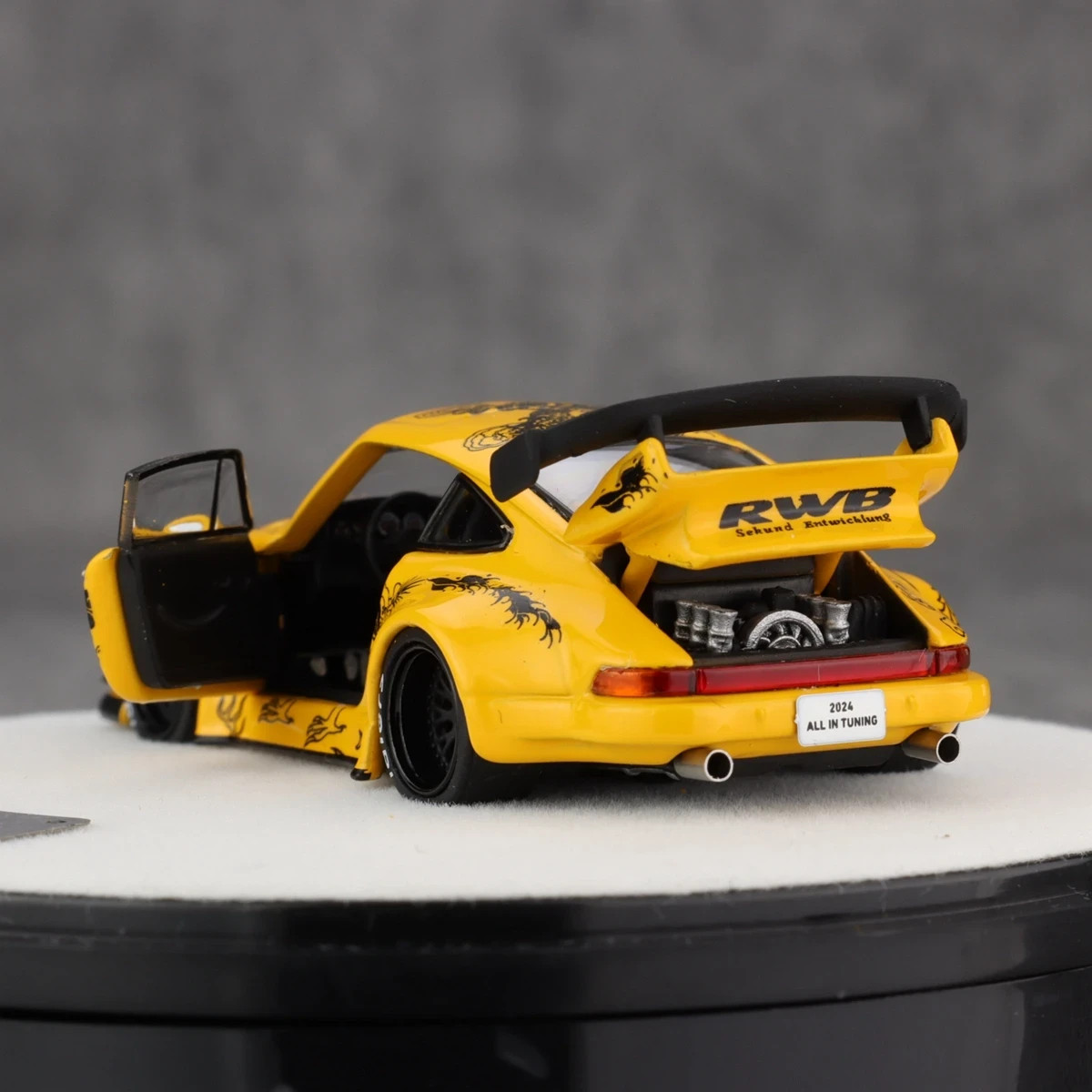 PGM 1/64 Porsche 911 930 RWB Yellow Chinese Dragon AIT 2024