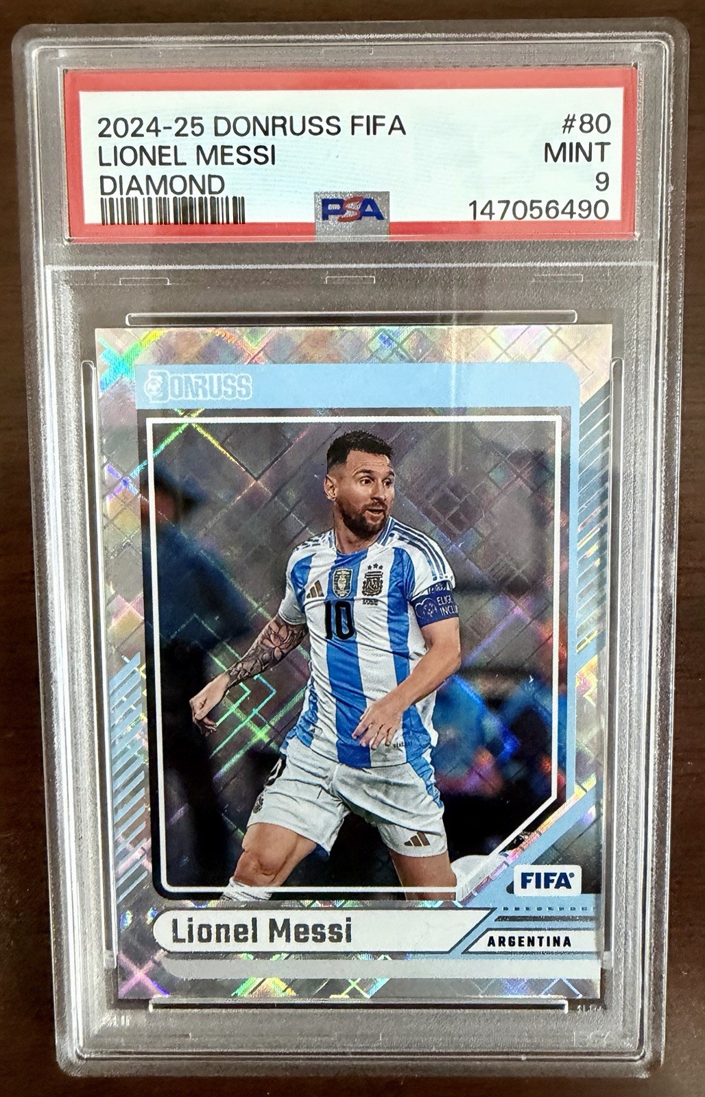 Panini 2024-25 Donruss FIFA Lionel Messi Diamond PSA 9