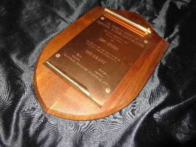 Patti Page *Producer Jerry Kennedy's 1971 Give Him Love ASCAP Award Plaque!