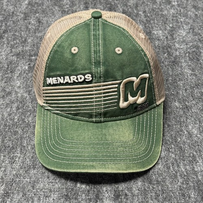 #ad Menards Hat Cap Trucker Snapback Men#x27;s Adjustable Green Beige 1959 Logo $15.77