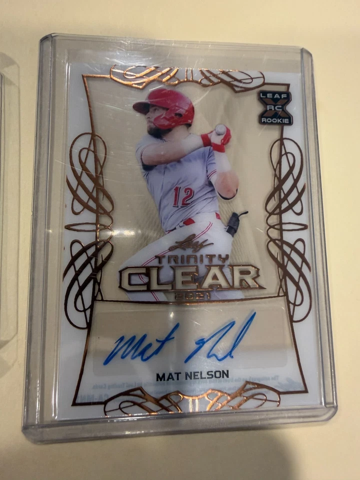 2021 leaf trinity green foil Mat Nelson 637/75 RC auto, 2021 Leaf trinity clear - Image 3 of 4