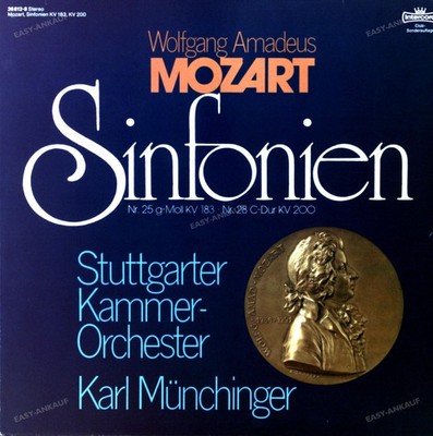 Mozart, Münchinger - Sinfonien Nr. 25 G-Moll Kv 183, Nr. 28 C-Dur Kv 200 LP '*