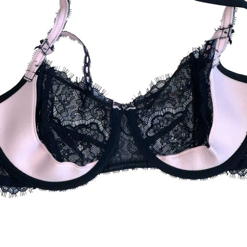 Reggiseno Victoria's Secret Dream Angels Wicked Uplift a nastro 32DDD nero rosa pizzo - Foto 7 di 10
