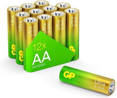 GP Ultra Alkaline Batterien AA, Longlife, 1,5V, Mignon Batterien, LR06, 12 Stück