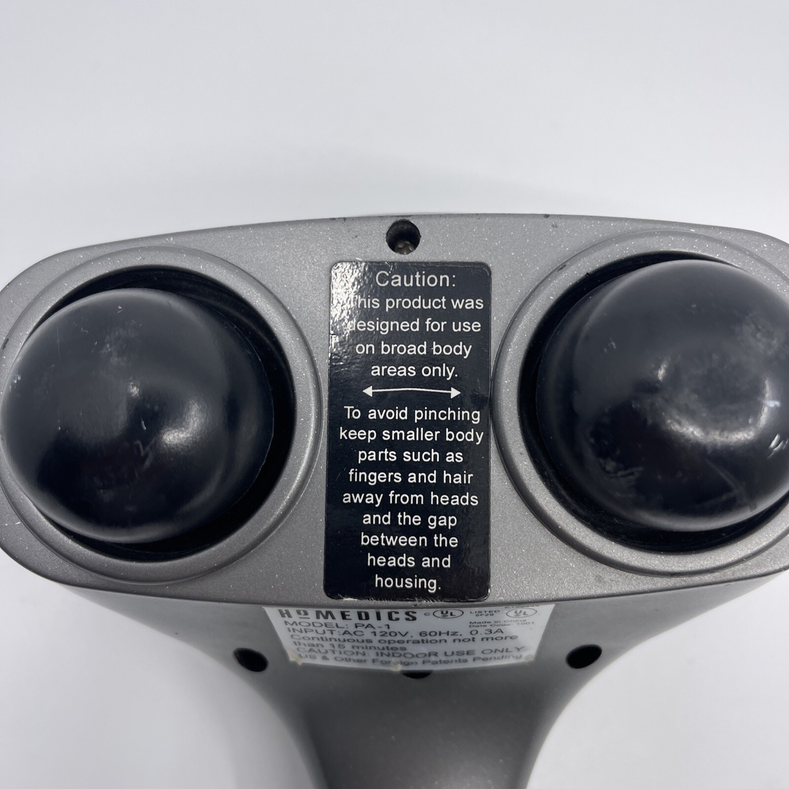 Homedics Model PA1 Back Body Massager Dual Head Percussion Hand Held