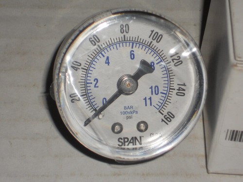 2 PACK PRESSURE GAUGE 0-160 PSI, 1.5" FACE, 1/8" NPT BACK MOUNT - Picture 2 of 5