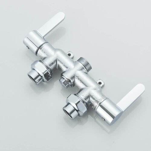 Chrome Outdoor Shower Faucet Set Bathroom Dual Handle Head Combo w/Soap Holder - Picture 14 of 20