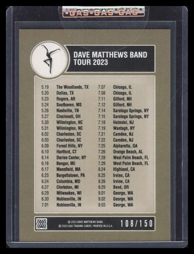 2023 Gas Dave Matthews Band PNC Bank Arts Center Poster Card 108/150 - Picture 2 of 2