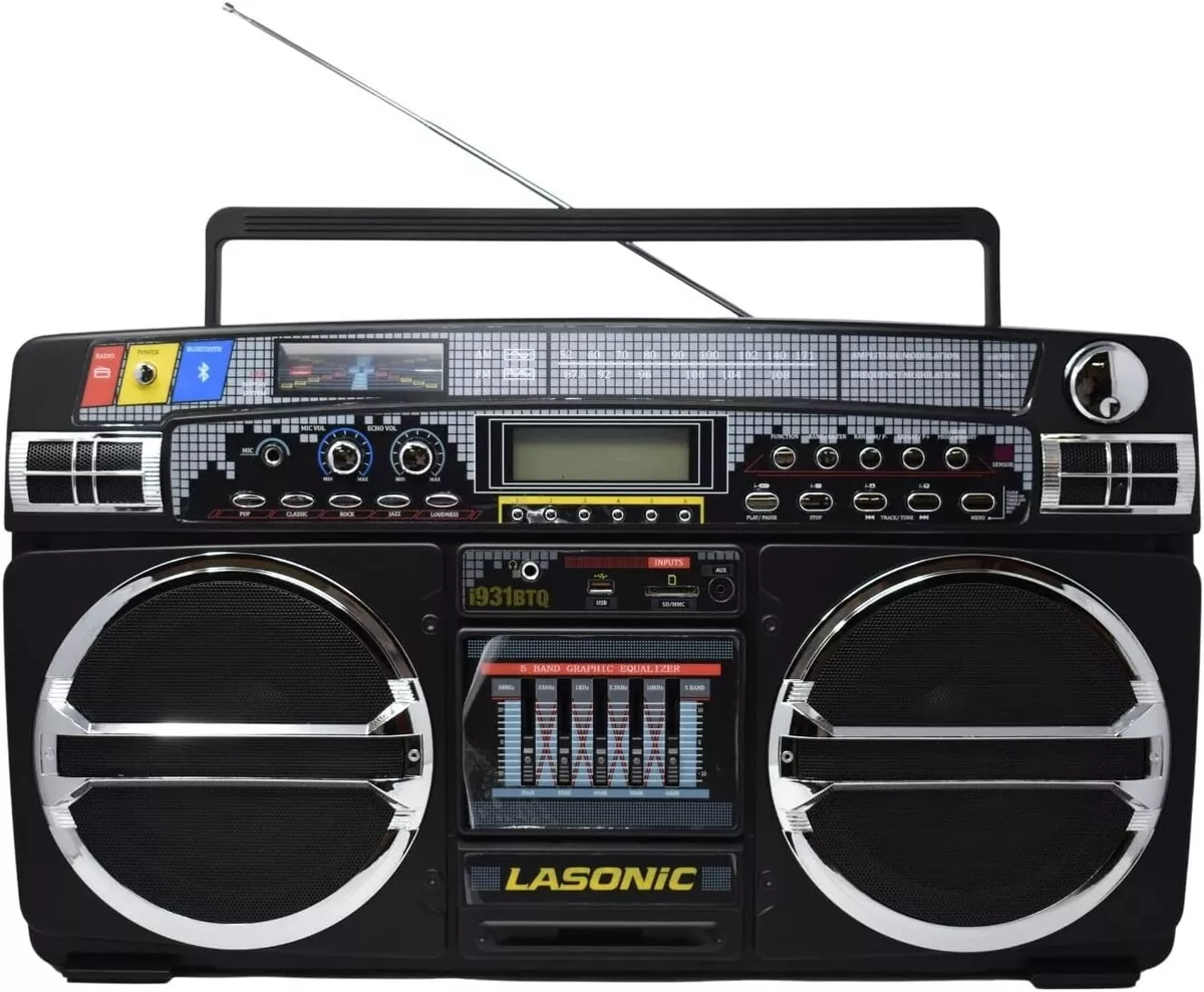 Lasonic i931BT Boombox Rechargeable Bluetooth 80 s Style Ghetto