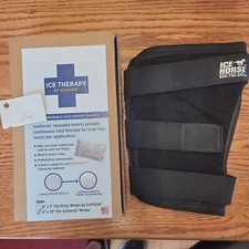 Ice Horse (Single) Hock Wrap for Equine Therapy with 3 Ice Packs  Horse Size