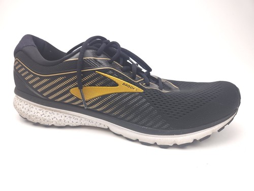 Brooks Ghost 12 Mens Running Shoes Size 15 Black and Gold - Picture 2 of 11