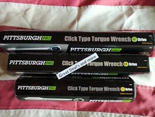 Set of 3- 1/4, 3/8, 1/2 Drive Click Type Torque Wrench Snap Socket, Reversible