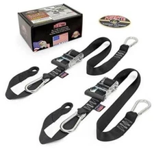 Powertye 1½" x 6½ft Heavy-Duty Ratchet Tie-Downs Made in USA with Soft-Tye  