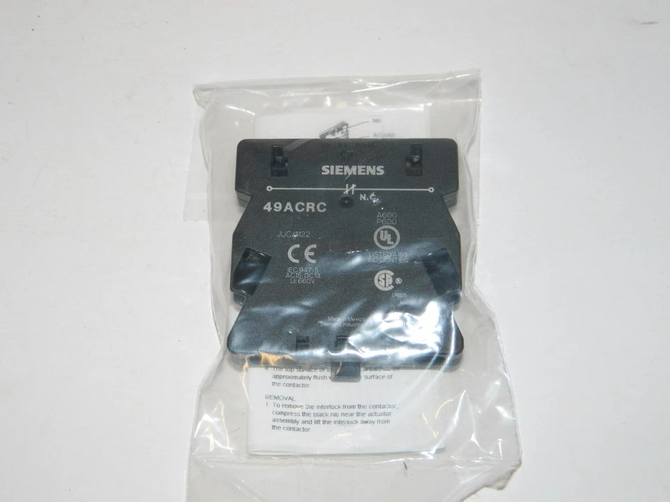 NEW Siemens Furnas 49ACRC Auxiliary Contact Kit 1NC NEW IN FACTORY SEALED BAG  - Image 2 of 4