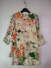 Stella McCartney Longsleeve Short Dress Womens Zipped Multicolored Florals Beige