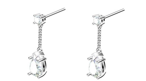 2 ctw Diamond Stud Earrings Screwback Teardrop Diamond Earrings 2carat Solid 18k - Picture 4 of 14