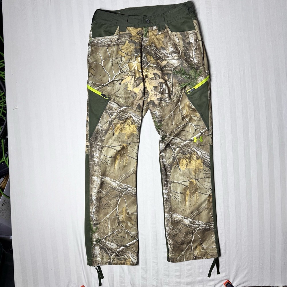 Under Armour Pants Mens 32x32 Brown Scent Control Storm RealTree Hunting Outdoor