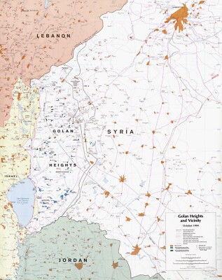 1994 CIA Map Golan Heights and Vicinity - Israel Syria Lebanon Jordan Political
