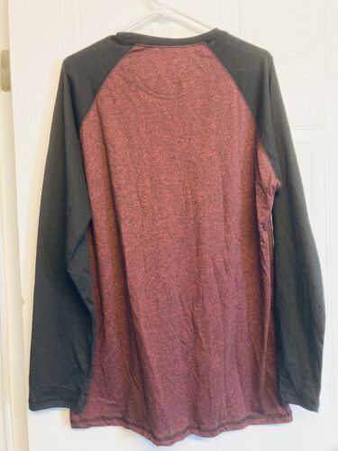 Chemise Dikotomy homme XL bordeaux manches longues colorblock poche col rond neuve sans étiquette - Photo 2/5